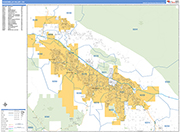 Coachella Valley  Wall Map Basic Style